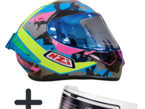 Casco Integral Nzi Trendy 3 Camu Blue, Neon, Pink