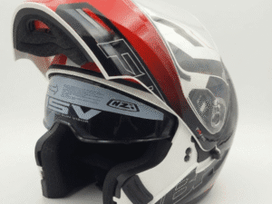 CASCO REBATIBLE FIBRA ATTO DUO LEDS BANDS COLOR ROJO