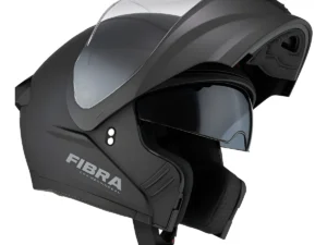 CASCO REBATIBLE FIBRA ATTO DUO LEDS NEGRO MATE